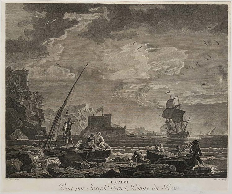 stampa antica di C. J. Vernet, Le Calme