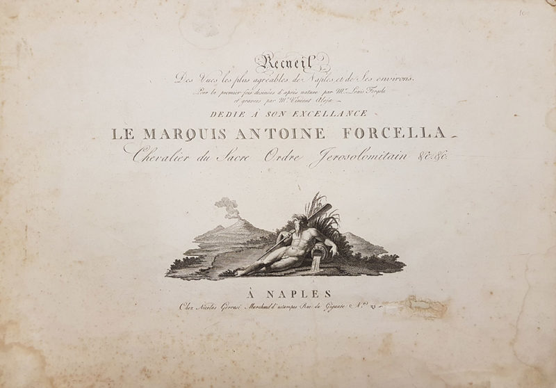 Frontespizio della "Raccolta delle più belle vedute di Napoli e dei suoi abitanti disegnate da Luigi Fergola e incise da Vincenzo Aloja"