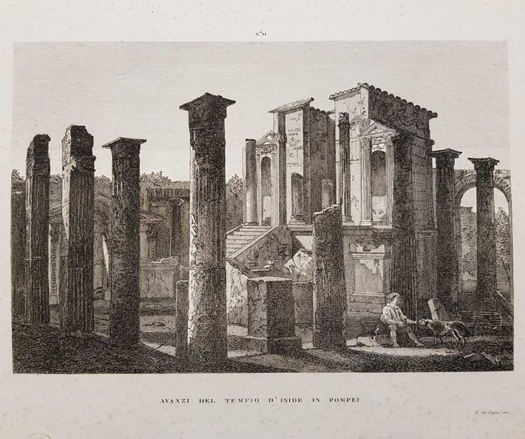 Stampa antica di Zuccagni Orlandini, Pompei
