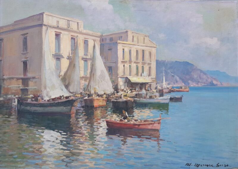 Foto del dipinto del pittore Mario Maresca Serra (1912-1991), olio su tela 50x70 cm